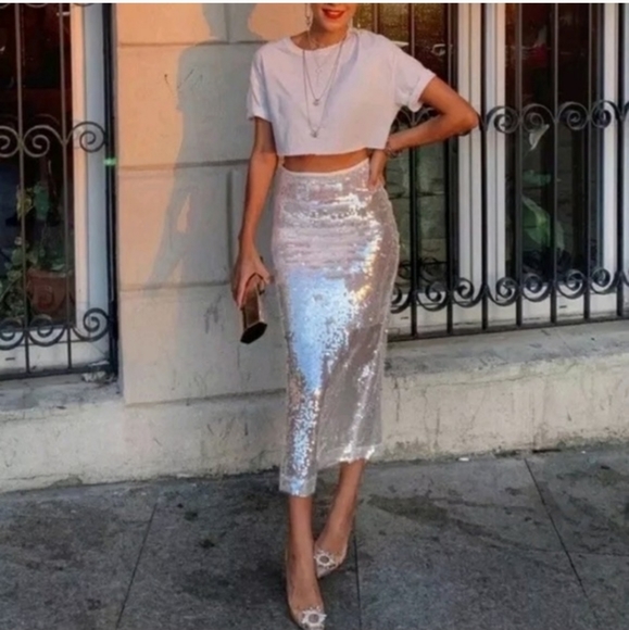 Zara Dresses & Skirts - Zara Sequin Midi Dress